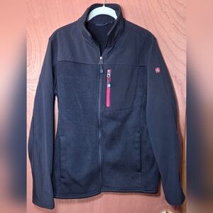 Swiss Tech Black Full-Zip Jacket with Red Accent Sz Small (34/36)